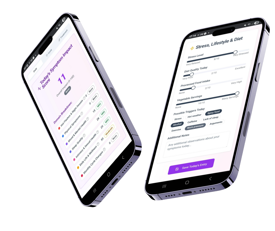 Silvia Health patient assessment phone mockup